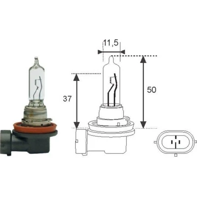 Imagem de MAGNETI MARELLI 002548100000 Lâmpada, farol de longo alcance H9 12V 65W PGJ 19 5 Halogéneo MINI: Hatchback