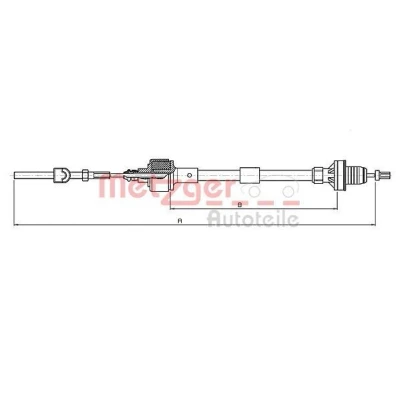 Imagem de METZGER 11.2532 Cabo de Embreagem COFLE OPEL: Corsa B Hatchback, Van