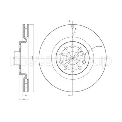 Imagem de METELLI Disco de travão LANCIA: Thesis 305,5mm 28,0mm 5 59,0mm ventilado pintado 23 0611C 46776750 Discos