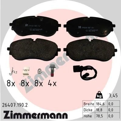 Imagem de ZIMMERMANN 26407.190.2 Jogo de pastilhas para travão disco SKODA: Enyaq IV SUV