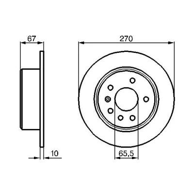 Imagem de BOSCH Disco de travão OPEL: Omega A Sedan 10mm 5 110mm cheio oleado 0 986 478 267 E190R02C02410076,569101,90222362,90272328 Discos