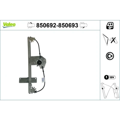 Imagem de Valeo Elevador de vidro à frente, lado esquerdo elétrico sem motor para veículo com volante esquerda função conforto 850692