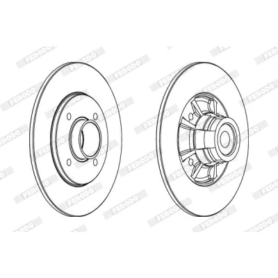Imagem de FERODO PREMIER DDF1517 1 Disco de travão 238 8 4 cheio sem anel sensor do ABS RENAULT: CLIO 2, MEGANE 1, 19 II Cabrio