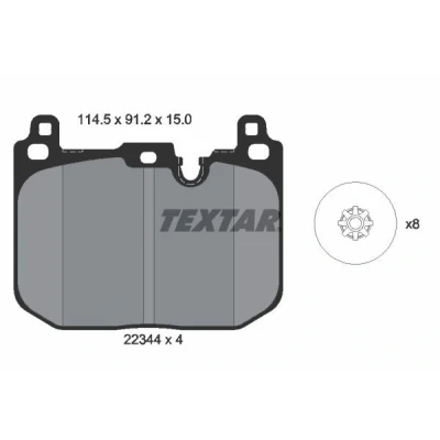 Imagem de TEXTAR 2234401 Jogo de pastilhas para travão disco preparado indicador aviso desgaste com acessórios MINI: Clubman, Hatchback, Cabrio