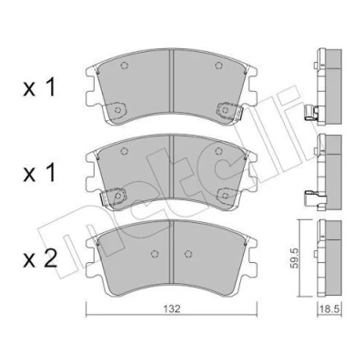 Imagem de METELLI 22 0476 0 Jogo de pastilhas para travão disco com avisador sonoro desgaste MAZDA: 6 SW, Hatchback, Sedan