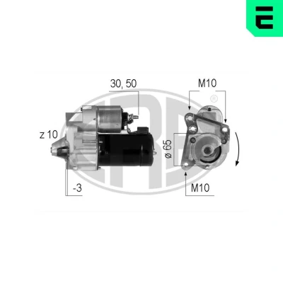 Imagem de ERA 220045A Motor de arranque 12 1,1 10 RENAULT: CLIO 2, 1, Super 5 Hatchback