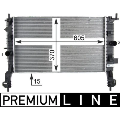 Imagem de MAHLE ORIGINAL CR 2119 000P Radiador, arrefecimento do motor para veículos com ar condicionado 605 370 15 Aletas de refrigeração soldadas