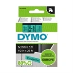 Imagem de Etiquetas padrão poliéster DYMO D1 12mm x 7m Preto sobre verde resistentes água UV