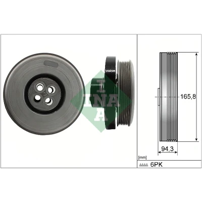 Imagem de INA 544 0602 10 Polia da Cambota 166mm MERCEDES BENZ: Classe C T modell, Sedan