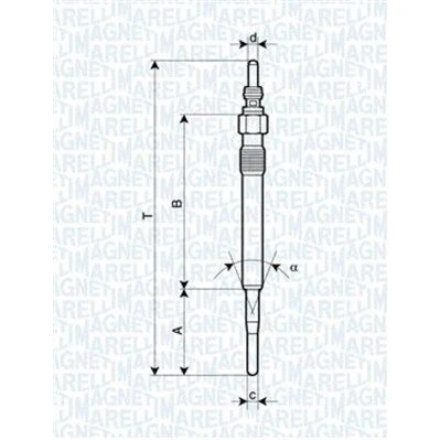 Imagem de MAGNETI MARELLI 062900058304 Vela incandescente 12V 10A M10X1 AUDI: A4 B7 Avant, Sedan, B6 VOLKSWAGEN: Passat B5 GP Sedan