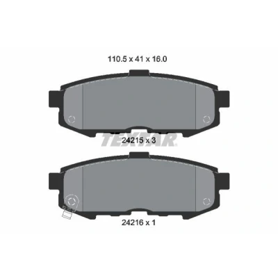 Imagem de TEXTAR 2421501 Jogo de pastilhas para travão disco com avisador sonoro desgaste MAZDA: MPV 2