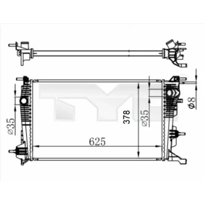 Imagem de TYC 728 0065 R Radiador, arrefecimento do motor 625 378 23 Aletas de refrigeração unidas mecanicamente RENAULT: MEGANE 3 Grandtour, GRAND SCENIC 2