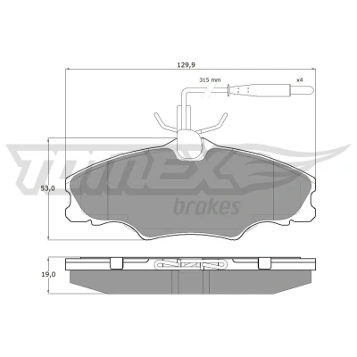 Imagem de TOMEX brakes TX 12 31 Jogo de pastilhas para travão disco Eixo dianteiro incl. contacto aviso desgaste PEUGEOT: 406 Coupe, Sedan