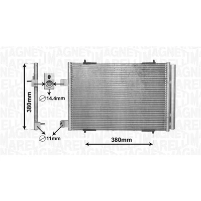 Imagem de MAGNETI MARELLI 350203855000 Condensador com secador 535x357x16 357mm 535mm 16mm PEUGEOT: 407 SW, Sedan, CITROËN: C5 III Carrinha