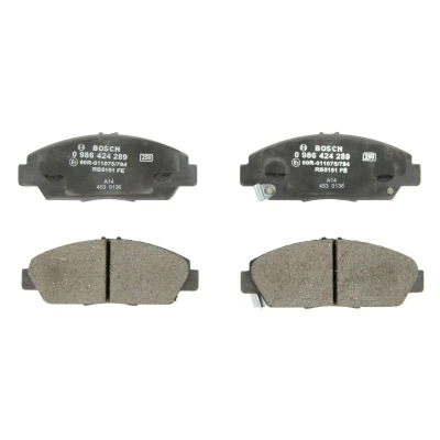Imagem de BOSCH 0 986 424 289 Jogo de pastilhas para travão disco Baixo teor metálico com avisador sonoro desgaste chapa anti ruído HONDA: Prelude V
