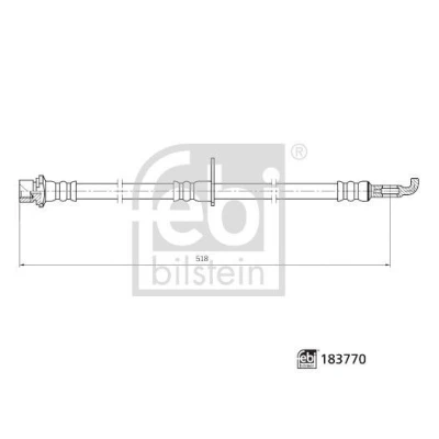 Imagem de FEBI BILSTEIN 183770 Mangueira de Travão Eixo traseiro direito 518