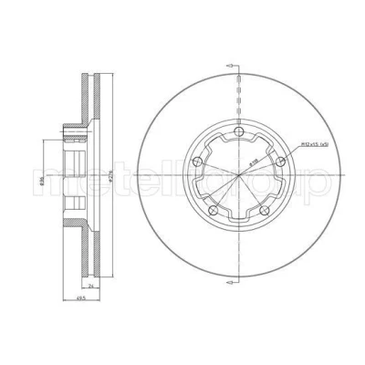 Imagem de METELLI Disco de travão NISSAN: Cabstar E Camião plataforma / Chassis 276,3mm 24,3mm 5 ventilado 23 1557 Discos