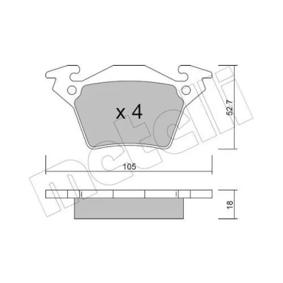 Imagem de METELLI 22 0574 0 Jogo de pastilhas para travão disco preparado indicador aviso desgaste MERCEDES BENZ: Vito Van, Classe V, Minibus