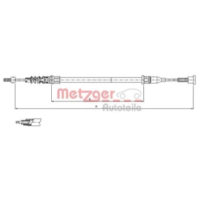 Imagem de METZGER 11.5768 Cabo de Freio Mão traseira direita 1143/307 COFLE OPEL: Corsa C Hatchback