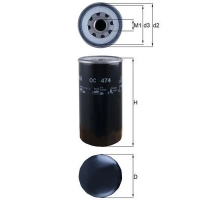 Imagem de MAHLE ORIGINAL OC 474 Filtro de óleo aparafusado IVECO: Stralis