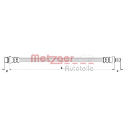 Imagem de METZGER 4110924 Mangueira de Travão 439 PEUGEOT: 308 I Hatchback, 3008