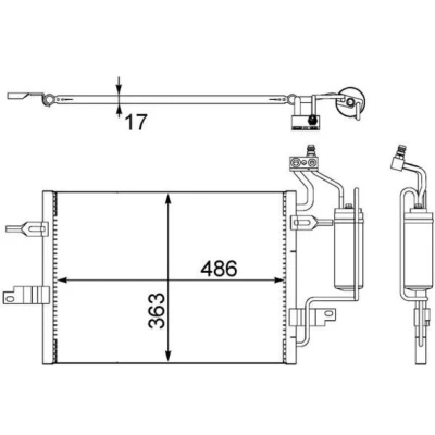 Imagem de MAHLE ORIGINAL AC 404 000S Condensador com secador 12 8,6 500