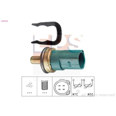 Imagem de EPS 1.830.258 Sensor da Temperatura do Líquido de Refrigeração Made in Italy OE Equivalent preto verde VOLKSWAGEN: Golf 4, 4 Variant, 5