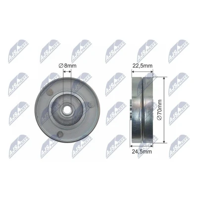 Imagem de NTY RNK BM 041 Rolo tensor, correia trapezoidal 70, 8mm