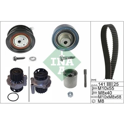 Imagem de INA 530 0361 30 bomba de Água + Kit Correia Distribuição com água SEAT: Ibiza 3, VOLKSWAGEN: Polo IV Hatchback, SKODA: Fabia 1 Combi