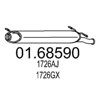 Imagem de MTS 01.68590 Panela de escape traseira 890 CITROËN: Xsara Hatchback, Coupe