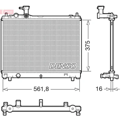 Imagem de DENSO Radiador, arrefecimento do motor 375mm 586mm 16mm DRM47044