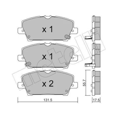 Imagem de METELLI 22 0728 0 Jogo de pastilhas para travão disco com avisador sonoro desgaste HONDA: CIVIC 8 Hatchback,