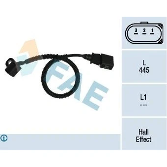 Imagem de FAE 79164 Sensor de Hall SEAT: Ibiza 3, Leon I Hatchback, Córdoba II Sedan, VOLKSWAGEN: Polo III IV Golf 4