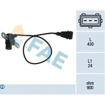 Imagem de FAE 79032 Gerador de Impulsos 3pólos Sensor inductivo RENAULT: MEGANE Scenic, Scénic 1, 1