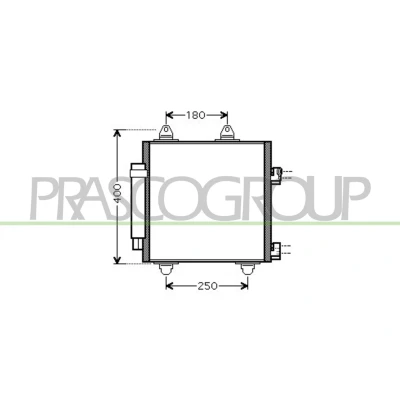 Imagem de PRASCO CI201C001 Condensador com secador 14 11 Alumínio 350 PEUGEOT: 107 Hatchback, CITROËN: C1 I