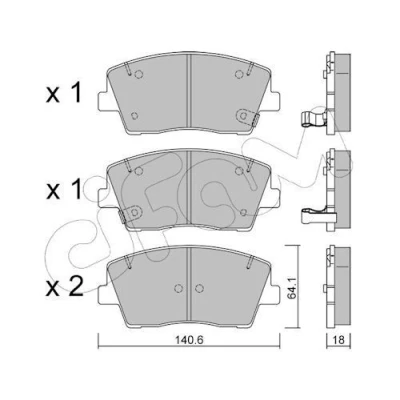 Imagem de CIFAM 822 1168 0 Jogo de pastilhas para travão disco com avisador sonoro desgaste KIA: Stinger Hatchback