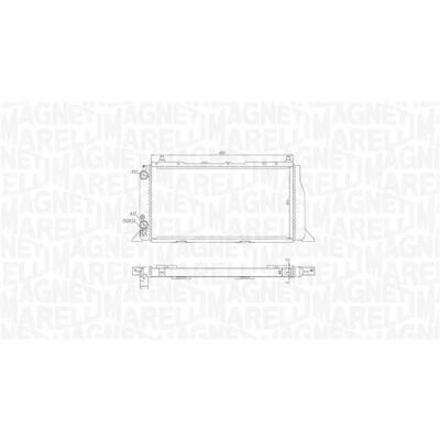 Imagem de MAGNETI MARELLI 350213406000 Radiador, arrefecimento do motor 600 304 42 Aletas de refrigeração unidas mecanicamente AUDI: 80 B3