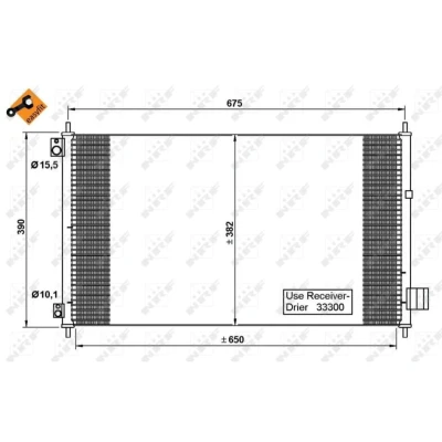 Imagem de NRF EASY FIT 35780 Condensador com retentor 15,5 10,1 Alumínio 650