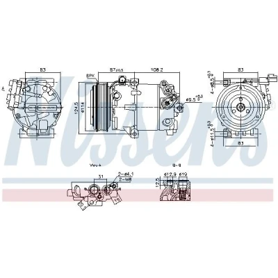 Imagem de NISSENS 890897 Compressor VS12 R 134a