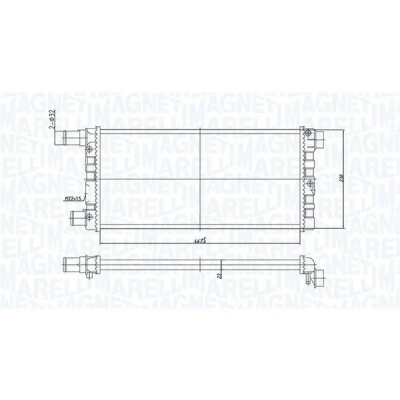 Imagem de MAGNETI MARELLI 350213185200 Radiador, arrefecimento do motor 467mm 230mm 23mm Aletas de refrigeração unidas mecanicamente