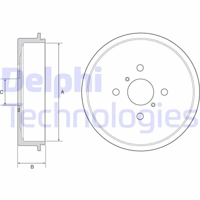 Imagem de DELPHI BF552 Tambor de Travão sem anel sensor do ABS, o rolamento da roda, chumaceira 243