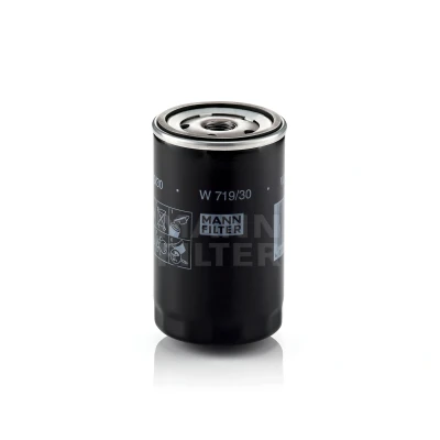 Imagem de MANN FILTER W 719/30 Filtro de óleo 3/4 16 UNF com uma válvula retenção aparafusado AUDI: TT Coupe, 100 C4 Sedan, A3 Hatchback endado,