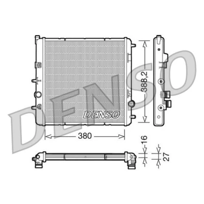Imagem de DENSO DRM07003 Radiador, arrefecimento do motor Alumínio 380 388 16 PEUGEOT: 207 Hatchback, 208 I CITROËN: C3 II