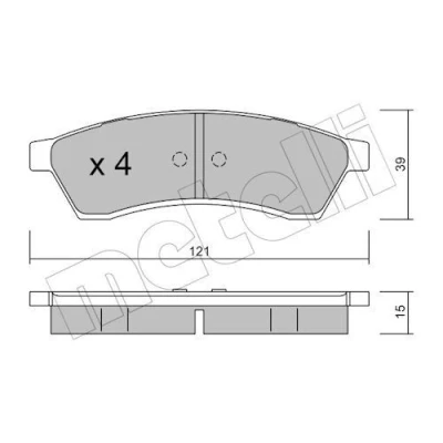 Imagem de METELLI 22 0510 0 Jogo de pastilhas para travão disco excl. contacto aviso desgaste CHEVROLET: Epica KL1