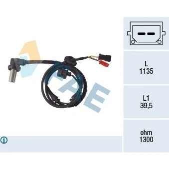 Imagem de FAE 78085 Sensor de ABS Eixo dianteiro inductivo 2 1135 AUDI: A6 C5 Avant, Sedan