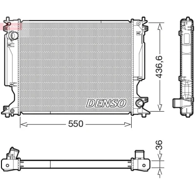 Imagem de DENSO DRM51014 Radiador, arrefecimento do motor 550mm 457mm 36mm