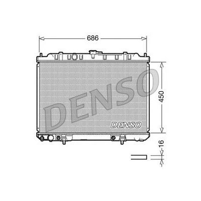 Imagem de DENSO DRM46008 Radiador, arrefecimento do motor Alumínio 450mm 686mm 16mm