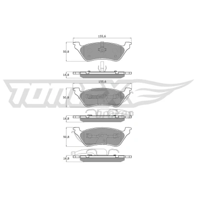 Imagem de TOMEX brakes TX 15 31 Jogo de pastilhas para travão disco Eixo traseiro CHRYSLER: Voyager / Grand 3, 4, IV