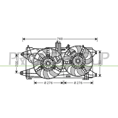 Imagem de PRASCO FT907F004 ventilador de radiador 276 12 105 270 com estrutura do (caixilho)