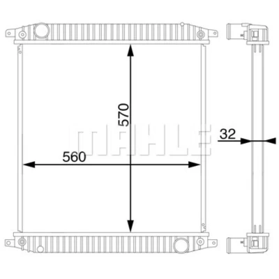 Imagem de MAHLE ORIGINAL CR 703 000S Radiador, arrefecimento do motor 570 560 32 Aletas de refrigeração soldadas